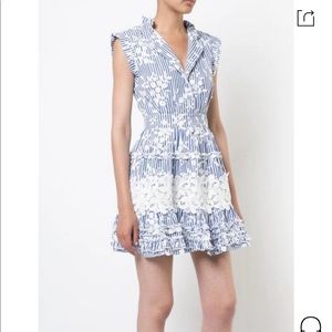 Alexis Blue White eyelet stripe summer dress. Worn once Size Medium